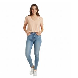 Perfect White Tee Hendrix V-Neck Tee SzM Orange 100% Cotton Quiet Luxury Classic